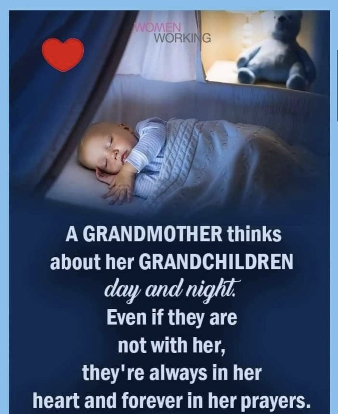 A GRANDMOTHER thinks about her GRANDCHILDREN day and night….check the first comment if you love your grandchildren and the the blesing