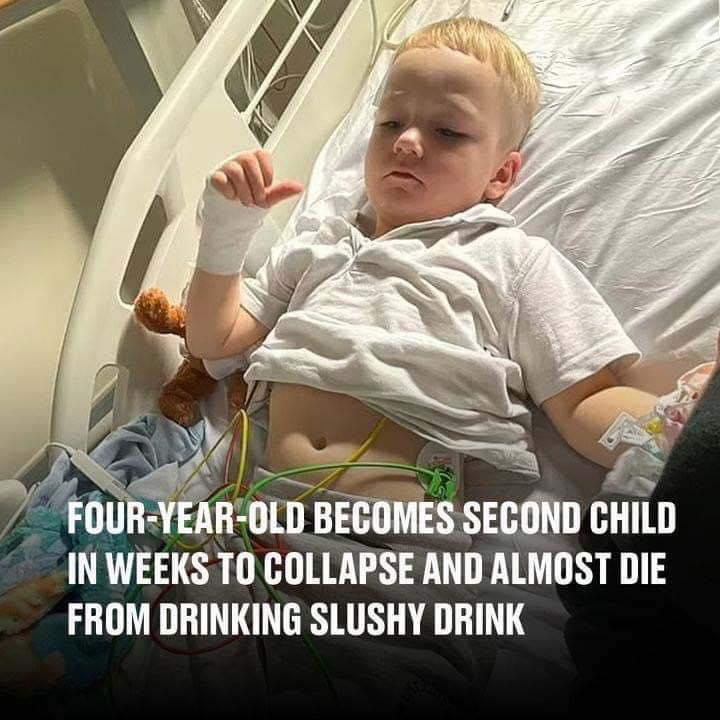 Four-year-old becomes second child in weeks to collapse and almost die from drinking slushy drink