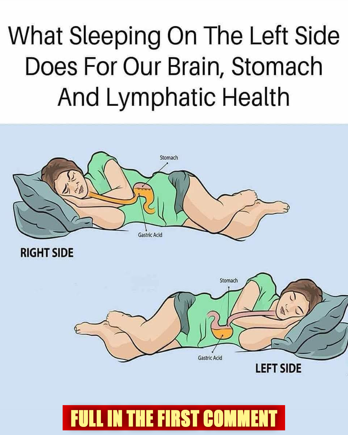 This is what sleeping on the left side does for our brain, stomach & glymphatic health