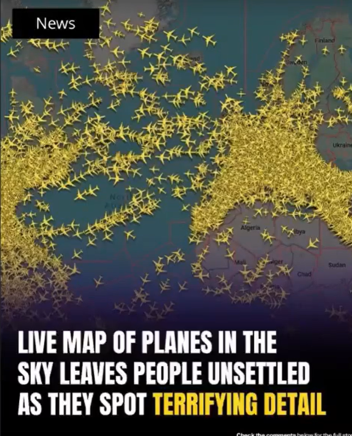 A recent Flight Radar24 map showing global air traffic has gone viral for resembling a skull due to four large gaps in airspace