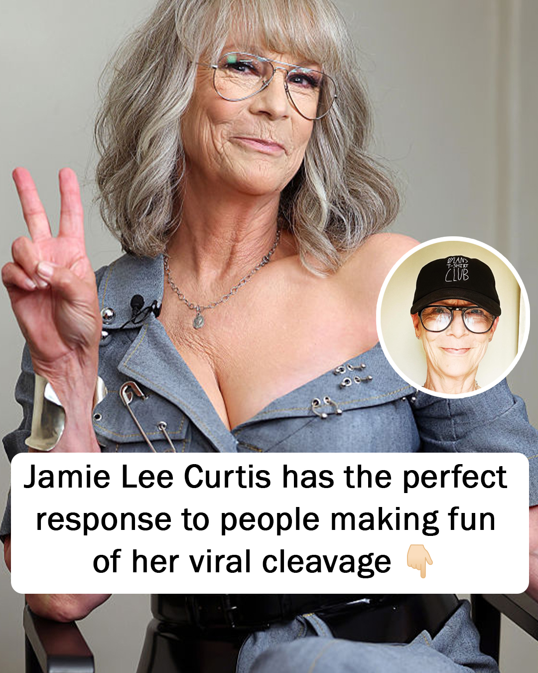 How Jamie Lee Curtis humorously responded to comments about her cleavage