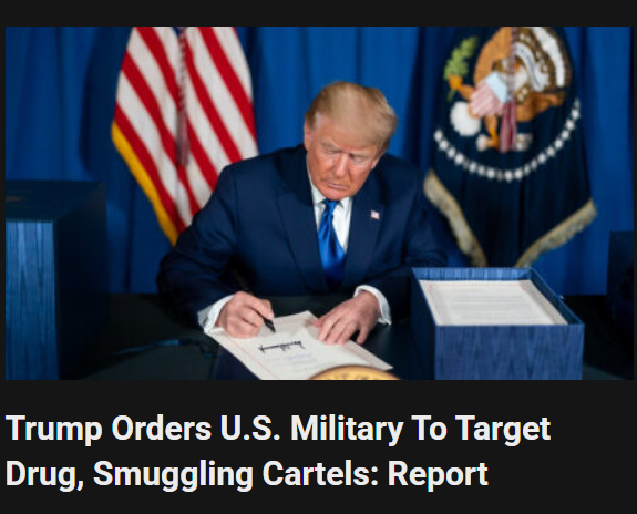 Trump Orders U.S. Military To Target Drug, Smuggling Cartels: Report