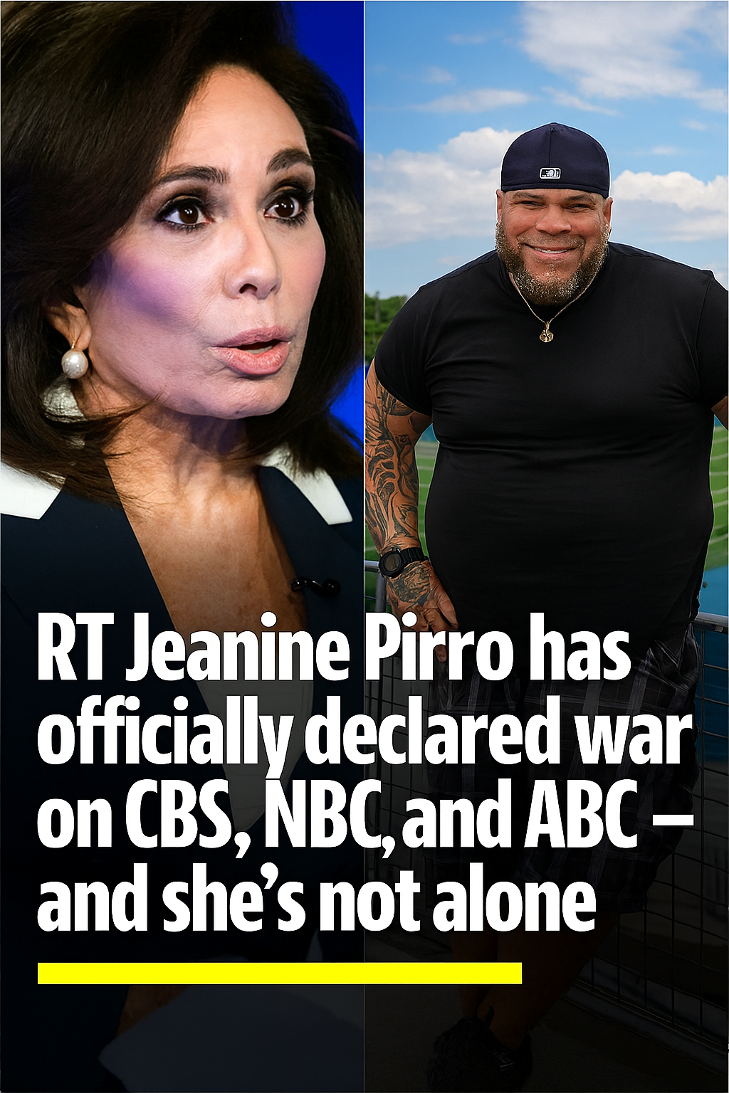 RT Jeanine Pirro has officially declared war on CBS, NBC, and ABC — and she’s not alone