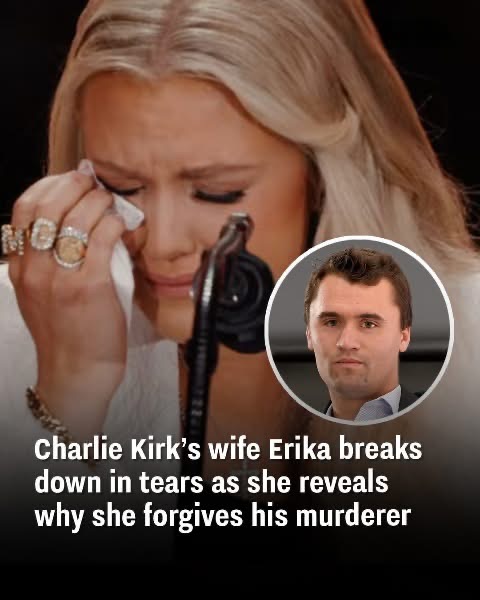 In tears, Erika Kirk shares the reason she has forgiven her husband’s murderer