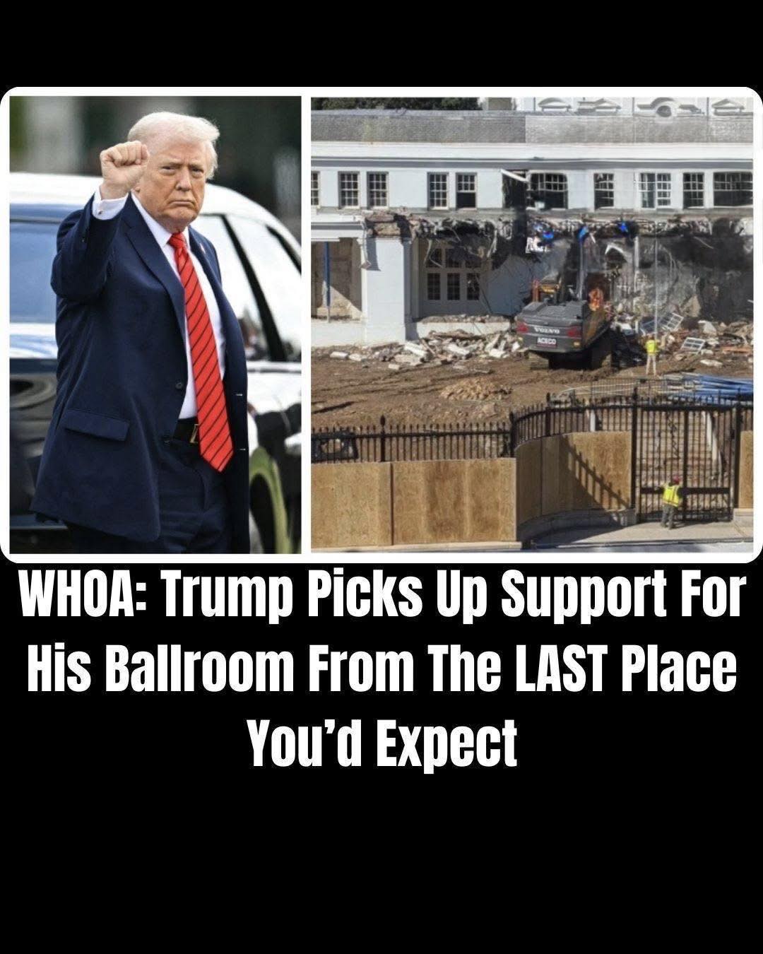 You Won’t Believe Who Just Defended Trump’s New White House Ballroom